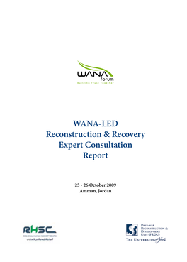 WANA-LED Reconstruction & Recovery Expert Consultation Report