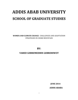 Addis Abab University School of Graduate Studies