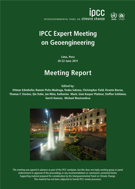 IPCC Expert Meeting on Geoengineering