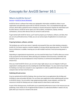 Concepts for Arcgis Server 10.1