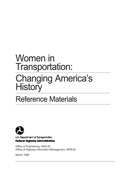 Women in Transportation: Changing America's History