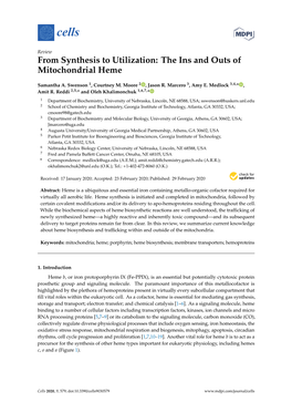 From Synthesis to Utilization: the Ins and Outs of Mitochondrial Heme