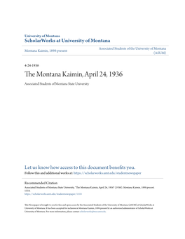 The Montana Kaimin, April 24, 1936