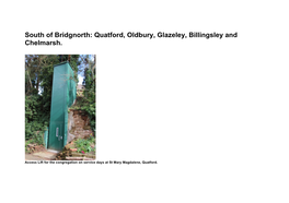 South of Bridgnorth: Quatford, Oldbury, Glazeley, Billingsley and Chelmarsh