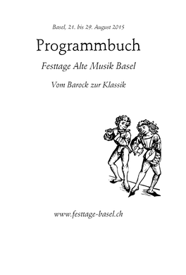 Programmbuch Festtage Alte Musik Basel