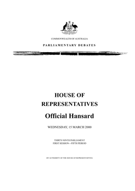 Official Hansard