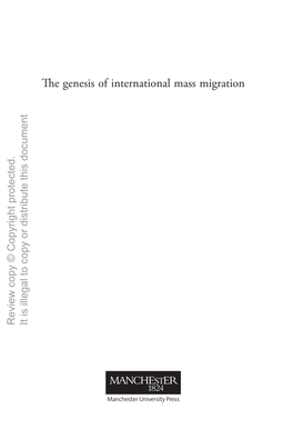 The Genesis of International Mass Migration