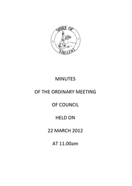 Minutes of the Ordinary Meeting of Council Held On