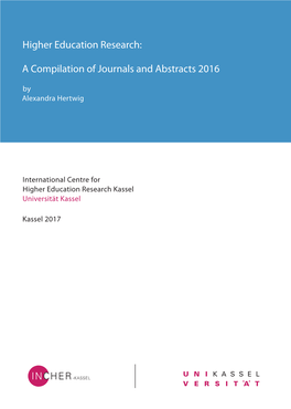 A Compilation of Journals and Abstracts 2016 by Alexandra Hertwig