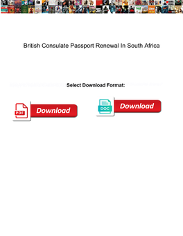 British Consulate Passport Renewal in South Africa