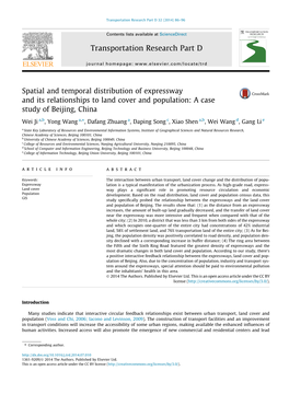 Spatial and Temporal Distribution of Expressway and Its