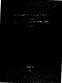 Badminton in Saskatchewan, 1919-1993