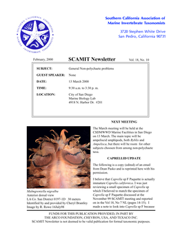 SCAMIT Newsletter Vol. 18 No. 10 2000 February