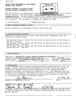 Julol 1996 MULTIPLE PROPERTY DOCUMENTATION FORM This Form Is for Use in Documenting Multiple P: ^Sftlwwpwt 1 to One Or Several Historic Contexts