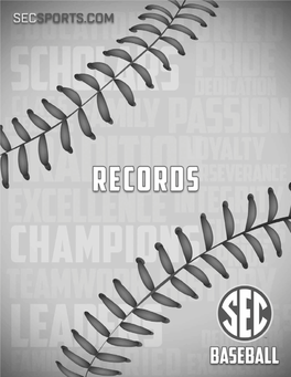 SEC Baseball Records.Pdf