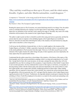 “​They Said They Would Keep Us There up to 50 Years, Until the Whole Nation, Kazakhs, Uyghurs, and Other Muslim Nationalitie