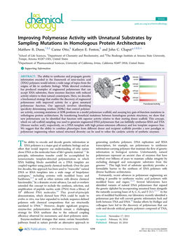 Improving Polymerase Activity with Unnatural Substrates by Sampling Mutations in Homologous Protein Architectures Matthew R