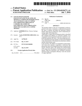 (2) Patent Application Publication (10) Pub. No.: US 2016/0194771 A1 SCHUFFER AMELLER (43) Pub