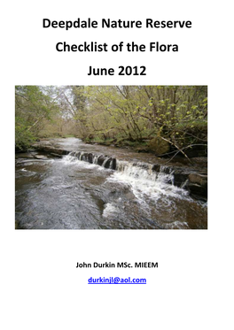 Deepdale Nature Reserve Checklist of the Flora June 2012