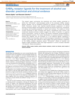 GABAB Receptor Ligands for the Treatment of Alcohol Use Disorder: Preclinical and Clinical Evidence