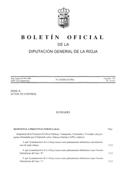 Boletin Oficial De La Diputación General De La Rioja