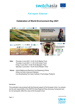 Full Report- External Celebration of World Environment Day 2021