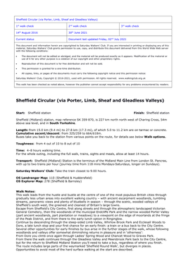 Sheffield Circular (Via Porter, Limb, Sheaf and Gleadless Valleys)