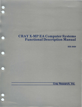 Era Y X-MP EA Computer Systems Functional Description Manual