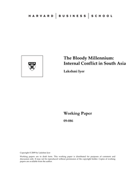 Internal Conflict in South Asia Working Paper