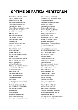 Names of Trinity Staff, Students and Alumni