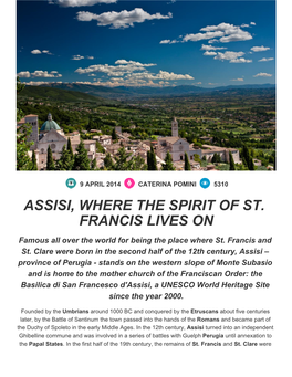 Assisi, Where the Spirit of St. Francis Lives On