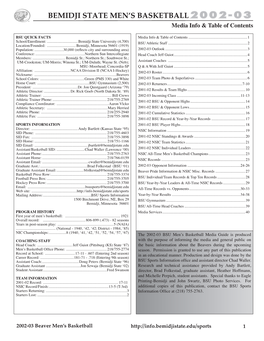 2002-03 Media Guide