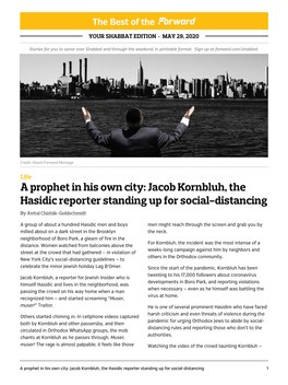 Jacob Kornbluh, the Hasidic Reporter Standing up for Social-Distancing by Avital Chizhik-Goldschmidt