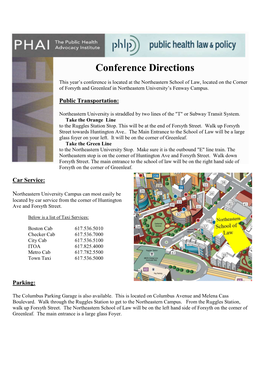 Conference Directions