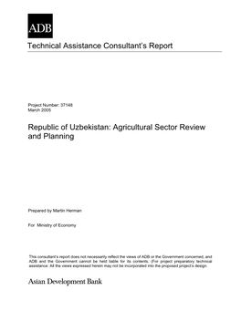 Agricultural Sector Review and Planning