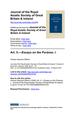 Journal of the Royal Asiatic Society of Great Britain & Ireland