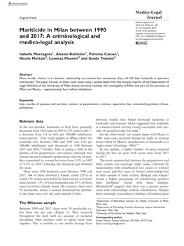 Mariticide in Milan Between 1990 and 2017: a Criminological and Medico