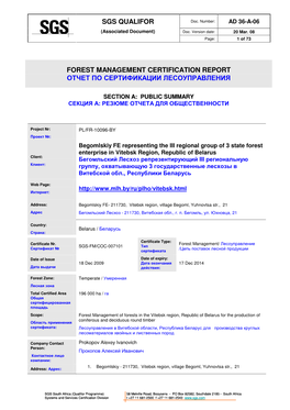 Sgs Qualifor Forest Management Certification