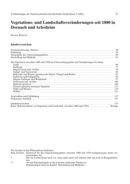 Und Landschaftsveränderungen Seit 1880 in Dornach Und Arlesheim