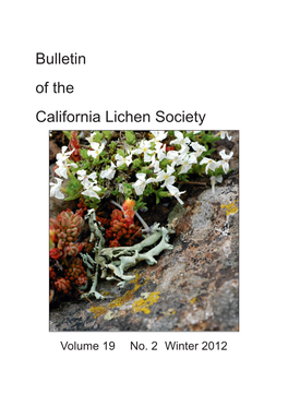 Bulletin of the California Lichen Society