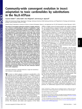 Community-Wide Convergent Evolution in Insect Adaptation to Toxic Cardenolides by Substitutions in the Na,K-Atpase