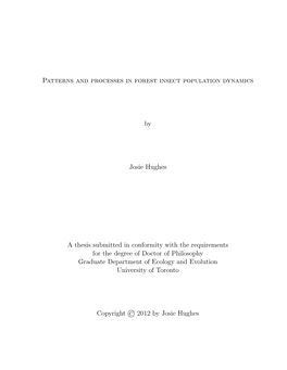 Patterns and Processes in Forest Insect Population Dynamics by Josie