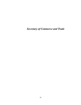 Secretary of Commerce and Trade