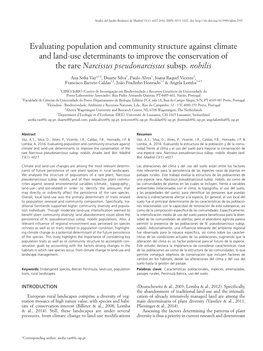 Title Evaluating Population and Community Structure Against Climate