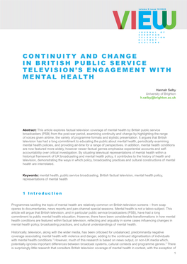 Continuity and Change in British Public Service Television's Engagement