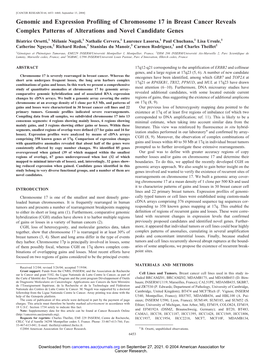 Genomic and Expression Profiling of Chromosome 17 in Breast Cancer Reveals Complex Patterns of Alterations and Novel Candidate Genes