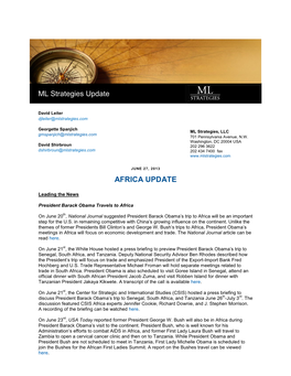 ML Strategies Update AFRICA UPDATE