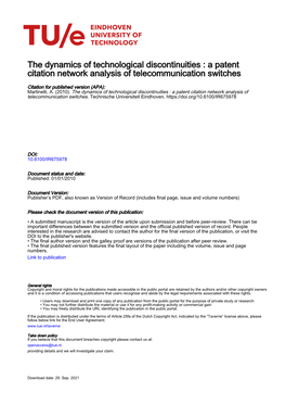 A Patent Citation Network Analysis of Telecommunication Switches