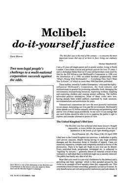 Mclibel: Do-It-Yourself Justice