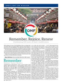 Remember, Rejoice, Renew Remember